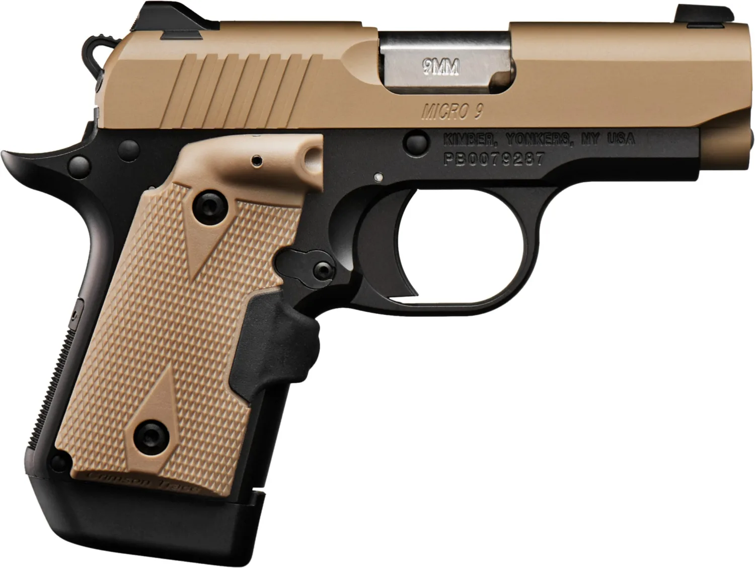 KIMBER MICRO 9MM 3.15" Desert Tan LG compact pistol with Lasergrips