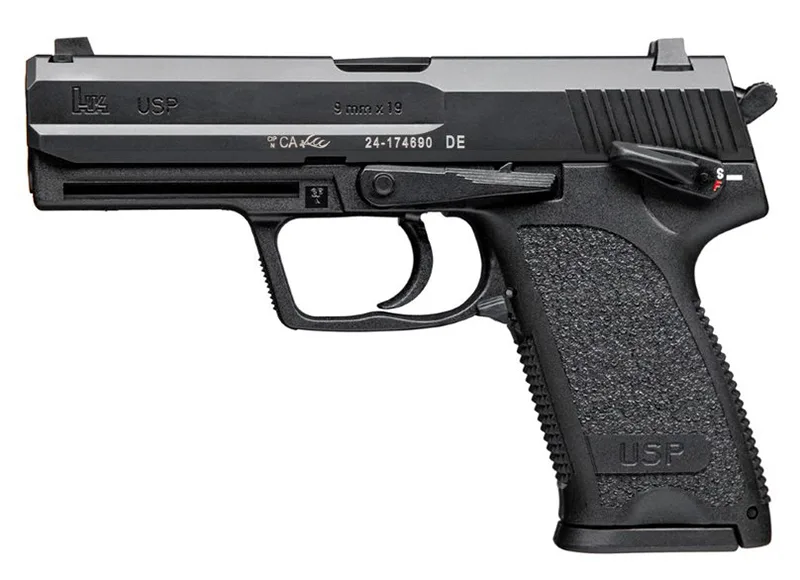 HK USP9 V1 DA/SA 9mm Luger Pistol with 15+1 Rounds, 4.25" Barrel, Manual Safety