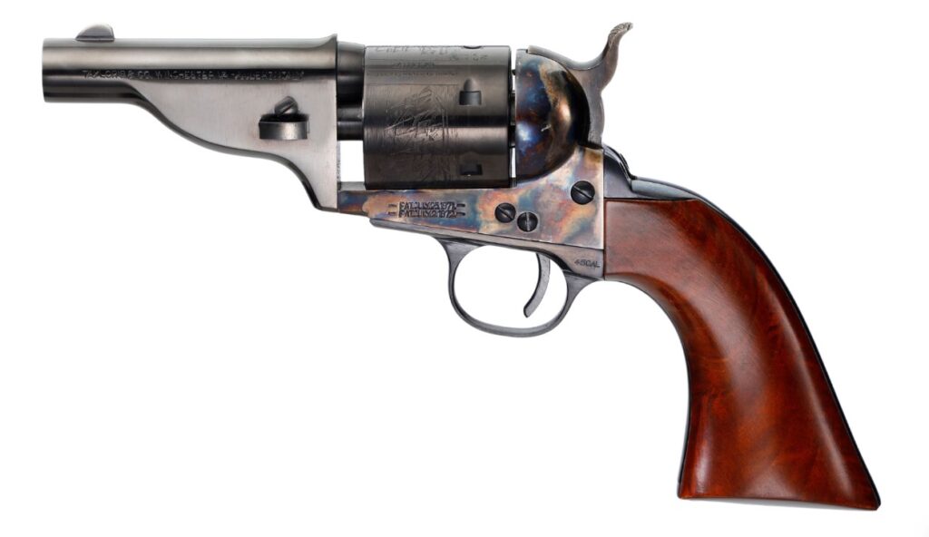 Taylor's & Company Hickok Conversion 45LC Revolver with 3.5 inches blued and wood barrel