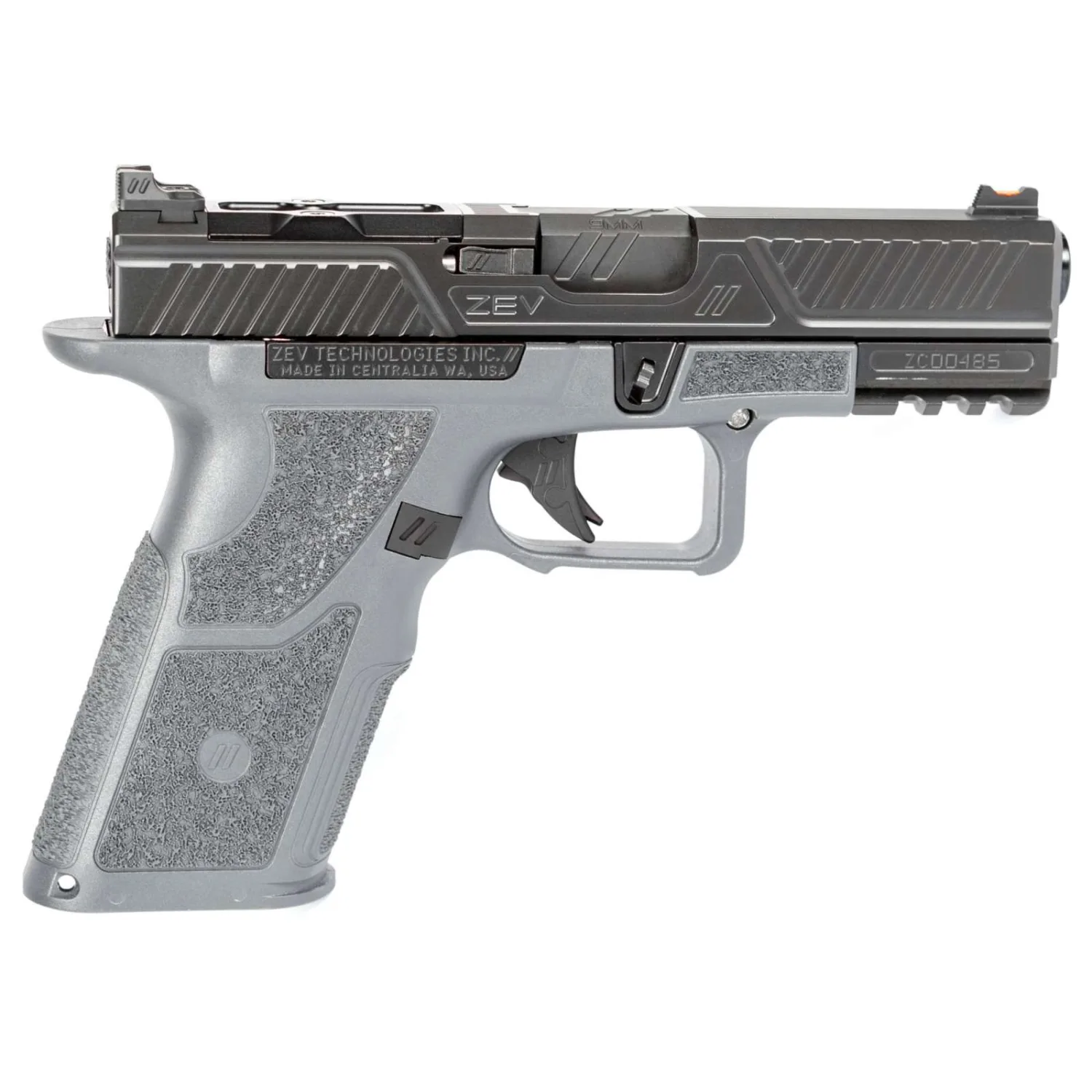 Zev Technologies OZ9c Combat Pistol with 9mm caliber, 17rd mag, 4-inch gray barrel