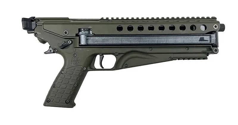 Kel-Tec P50 Handgun 5.7x28mm, 2 50-round magazines, 9.6-inch barrel, OD Green