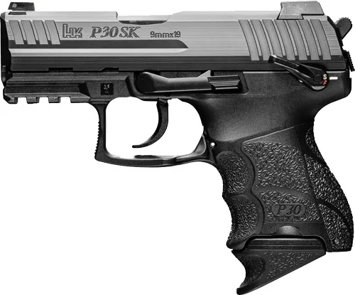 HK P30SK V3 DA/SA Trigger 9mm Handgun with Ambidextrous Controls and Night Sights