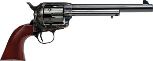 Cimarron P-Model .45 Long Colt Revolver with 7.5-inch barrel, walnut grip, case-hardened finish.