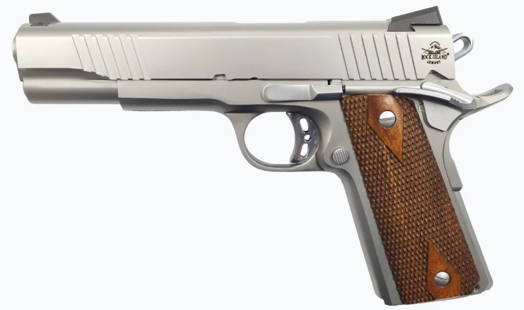 ROCK Stainless Standard FS 45ACP 8Rd Handgun - Durable and Reliable for Precision Shooting