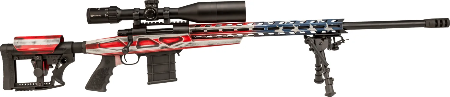 HOWA APC USA Flag 6.5 Creedmoor Rifle with American Flag Cerakote and Scope