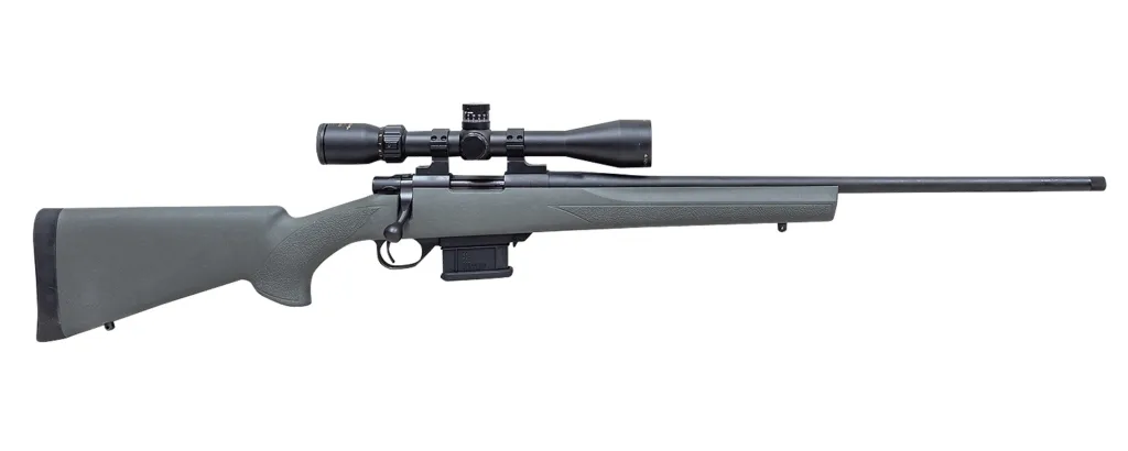 HOWA Mini 6MM ARC rifle with green stock and 22-inch threaded barrel