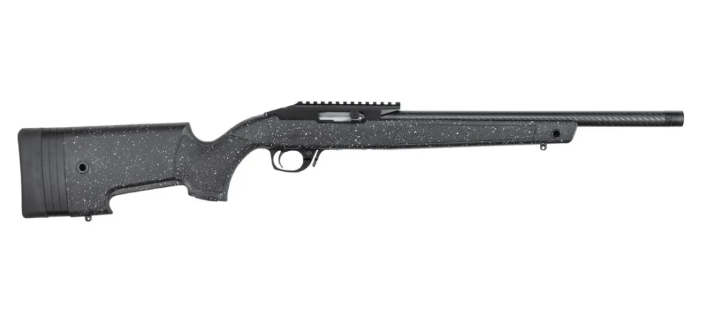 Bergara BXR Rimfire Rifle .22 LR with 10rd Magazine, 16.5" Carbon Fiber Barrel, Black/Grey Stock.