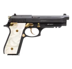 Taurus PT92 Handgun 9mm Luger 17-Round Magazines Black with Pearl Grips and Gold Accents