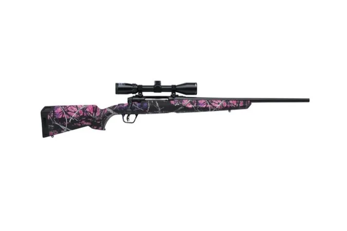 Savage Arms Axis II XP Rifle in 6.5 Creedmoor Camo Muddy Girl Pink with Scope