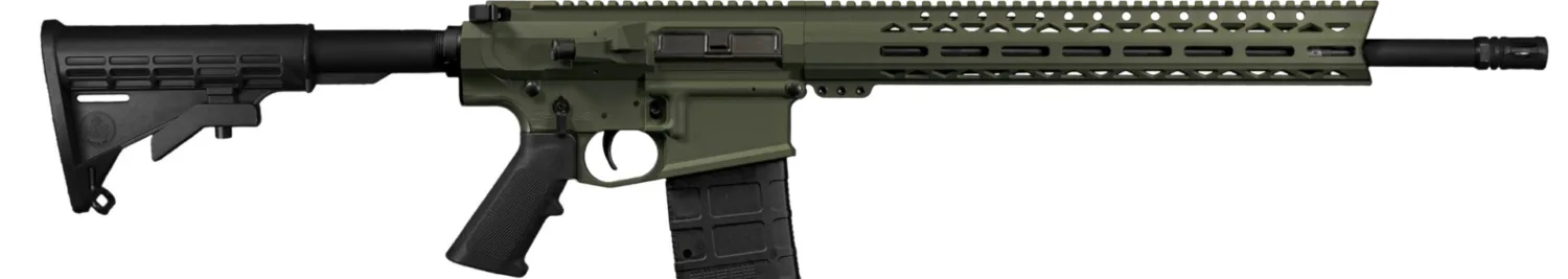 Live Free Armory LF308 Billet AR-10 Battle Rifle - OD Green | .308Win / 7.62NATO | 18" Barrel | 15" LFA Free Float M-LOK Rail | Classic M4-Style Stock