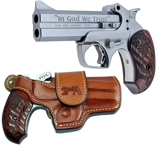 Bond Arms 2nd Amendment Derringer .45 LC/.410 4.25'' Barrel, Polished Stainless Steel with Rosewood Grips