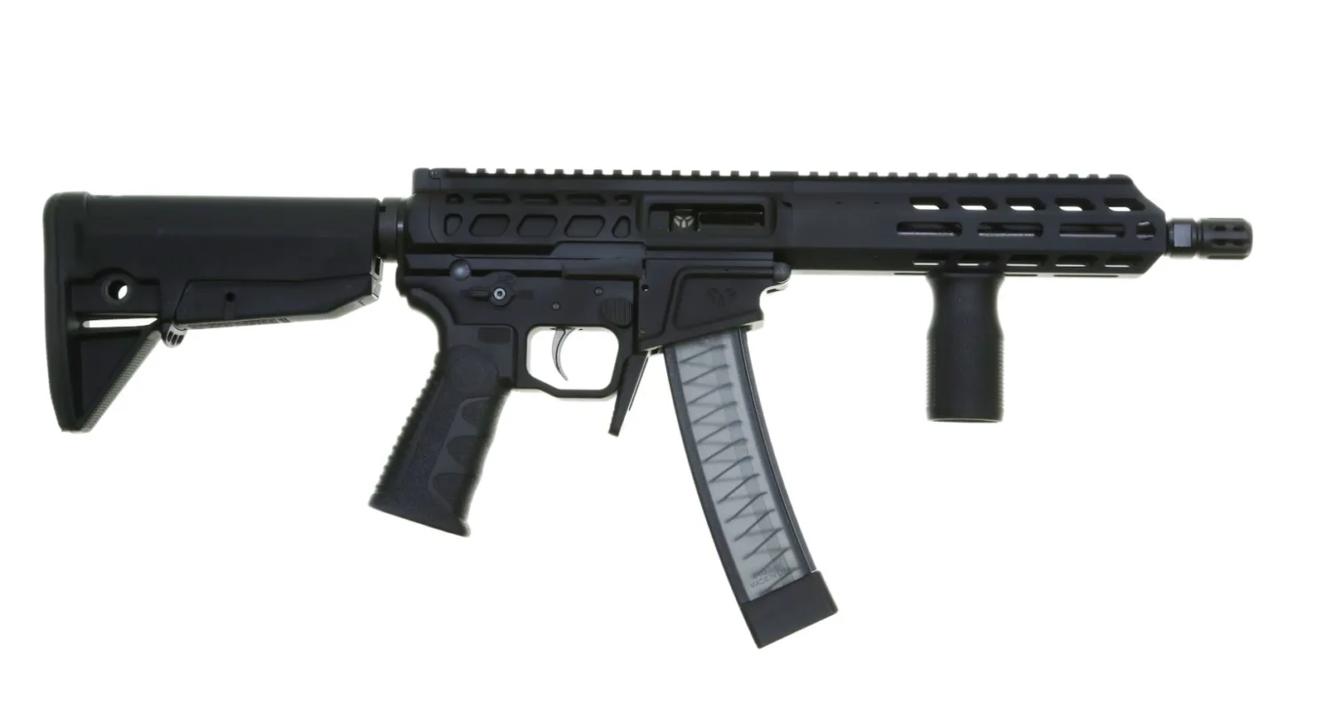 Wraithworks WARSCORP9 Side-charging AR SBR - Black | 9mm | 8.5" Barrel | 7" M-LOK Rail | Accepts Scorpion Mags | BCM Stock