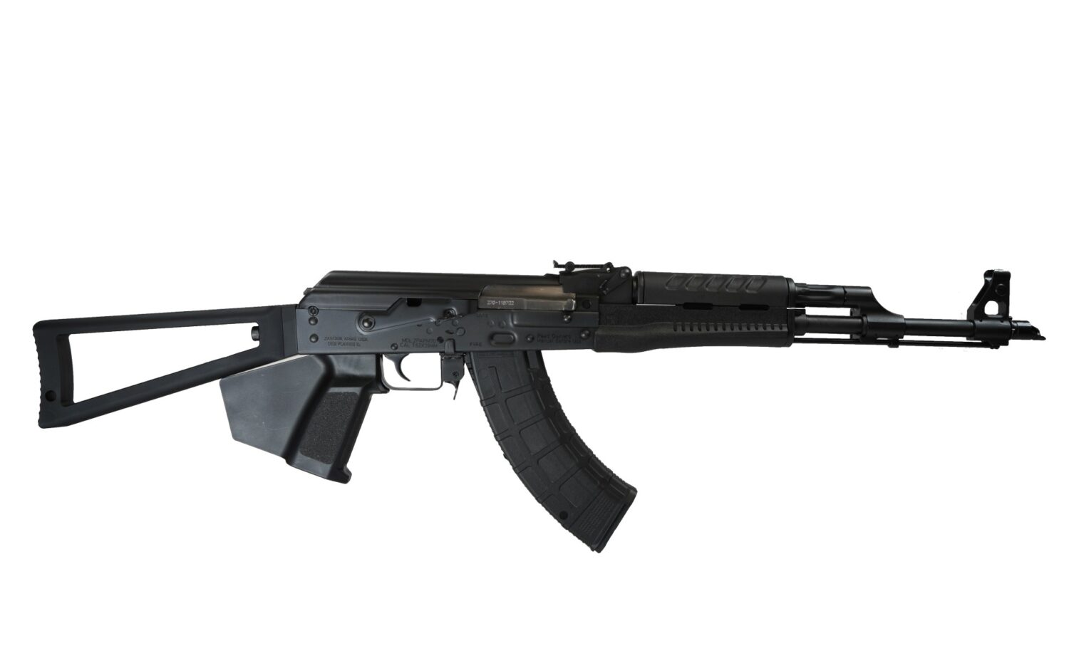 Zastava ZPAPM70 AK-47 Rifle BULGED TRUNNION 1.5MM RECEIVER - Black | 7.62x39 | 16.3" Chrome Lined Barrel | Triangle Stock | Featureless Grip | CA Compliant